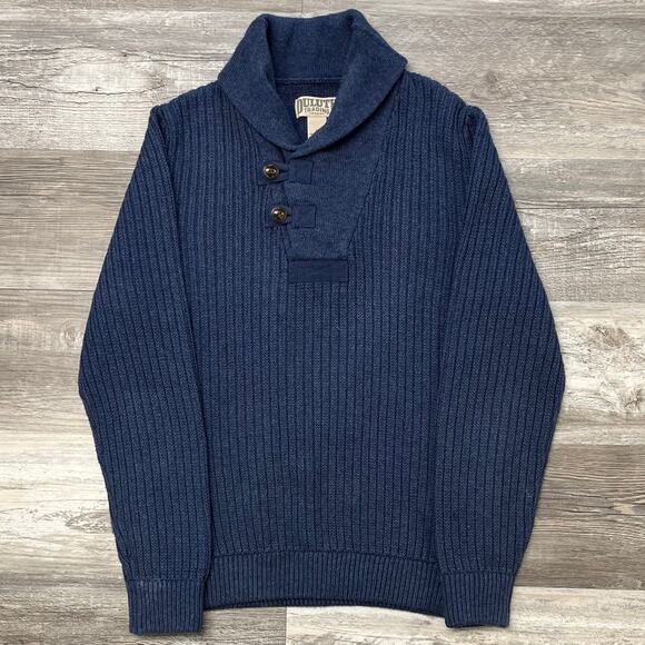 Duluth Trading‎ Sweater Navy Blue Mens M Brigadier Shawl Collar Cotton Wool - Picture 2 of 8